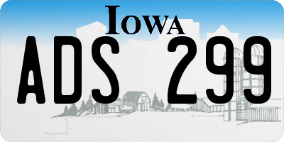 IA license plate ADS299