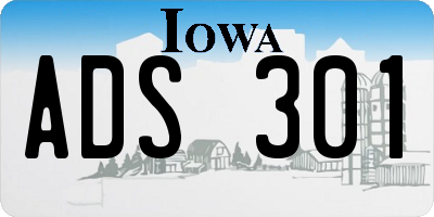 IA license plate ADS301