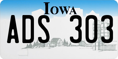 IA license plate ADS303
