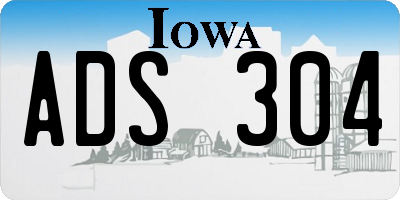 IA license plate ADS304