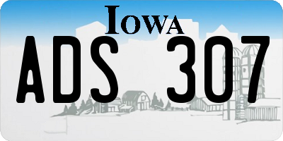 IA license plate ADS307