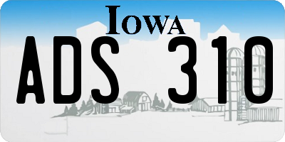 IA license plate ADS310