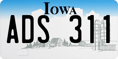 IA license plate ADS311
