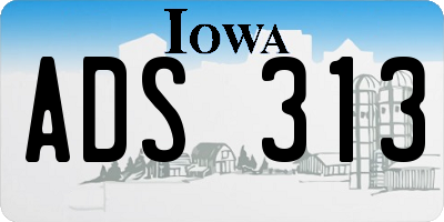 IA license plate ADS313
