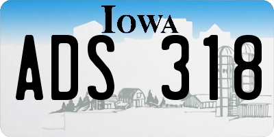 IA license plate ADS318