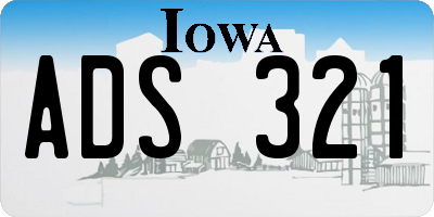 IA license plate ADS321