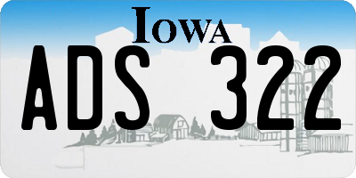 IA license plate ADS322
