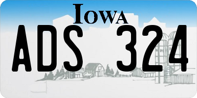 IA license plate ADS324