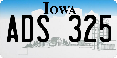 IA license plate ADS325