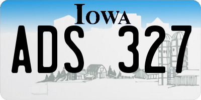 IA license plate ADS327