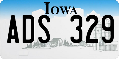IA license plate ADS329