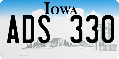 IA license plate ADS330