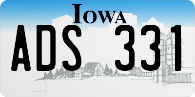 IA license plate ADS331