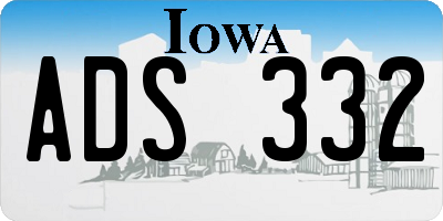 IA license plate ADS332