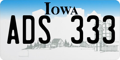 IA license plate ADS333