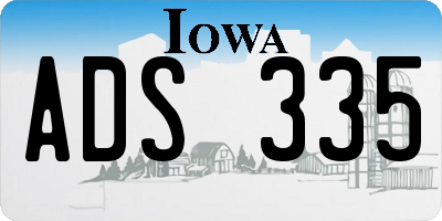 IA license plate ADS335