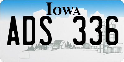 IA license plate ADS336