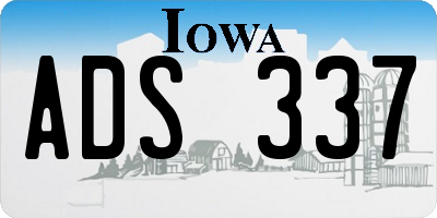 IA license plate ADS337