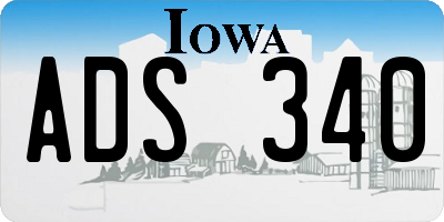 IA license plate ADS340
