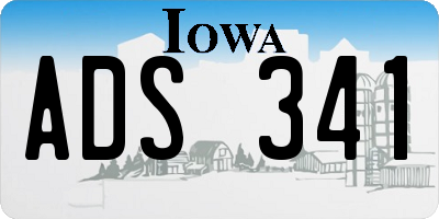 IA license plate ADS341