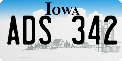 IA license plate ADS342