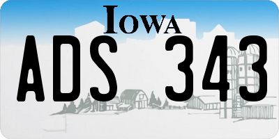 IA license plate ADS343