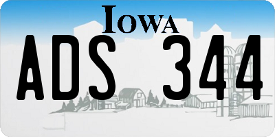 IA license plate ADS344