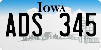 IA license plate ADS345