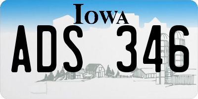 IA license plate ADS346
