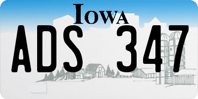 IA license plate ADS347