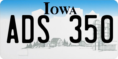 IA license plate ADS350