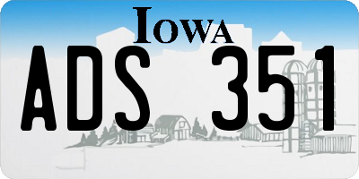 IA license plate ADS351