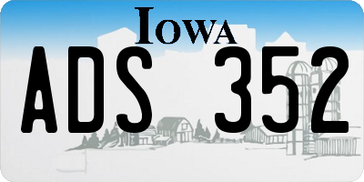 IA license plate ADS352