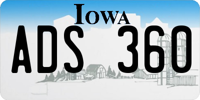 IA license plate ADS360