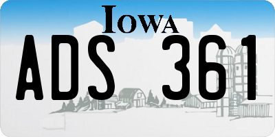 IA license plate ADS361