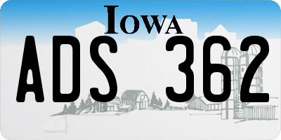 IA license plate ADS362