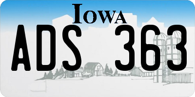 IA license plate ADS363