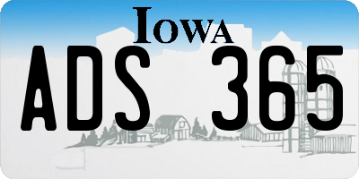 IA license plate ADS365