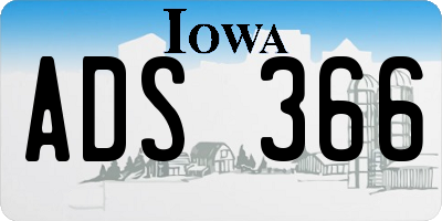 IA license plate ADS366