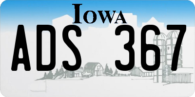 IA license plate ADS367