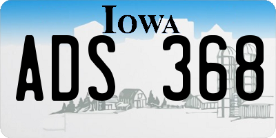 IA license plate ADS368