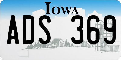 IA license plate ADS369