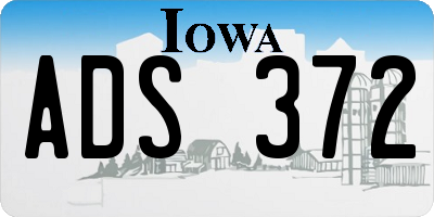 IA license plate ADS372