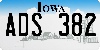 IA license plate ADS382