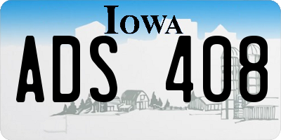 IA license plate ADS408