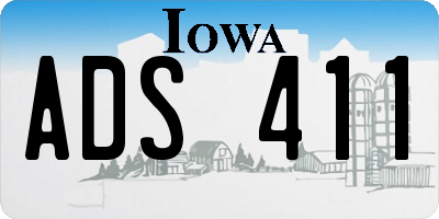 IA license plate ADS411