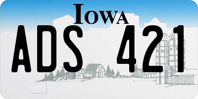 IA license plate ADS421