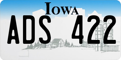 IA license plate ADS422