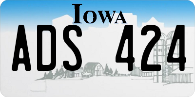 IA license plate ADS424