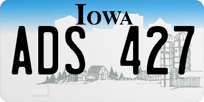 IA license plate ADS427